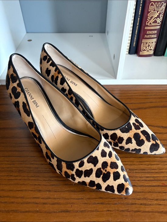 Gianni Bini Shoes - Gianni Bini Leopard-Print Pointed Toe Pumps - Brown/Black
